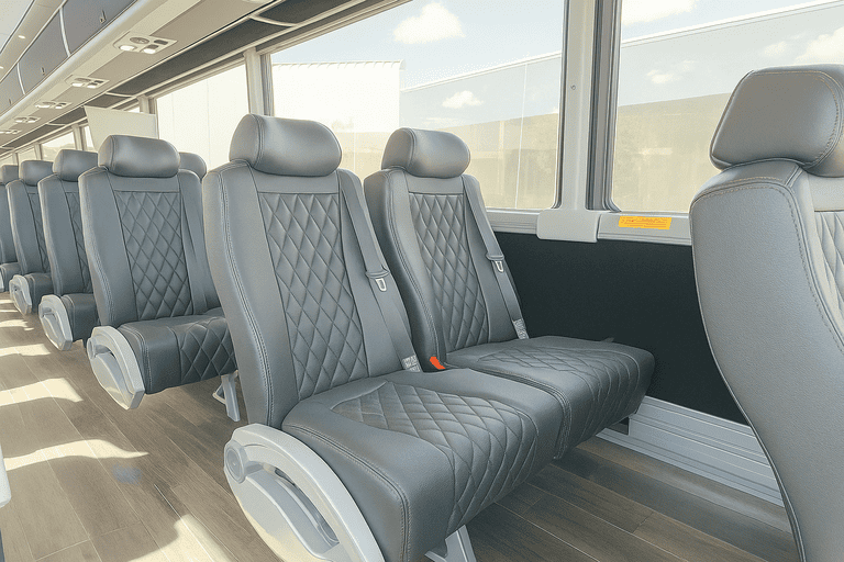 interior of Redmond Coach Bus Service charter bus