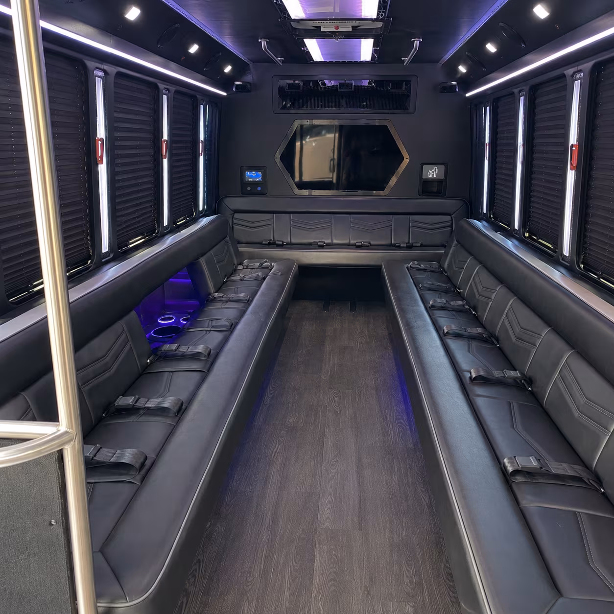 redmond 18 passenger party bus interior