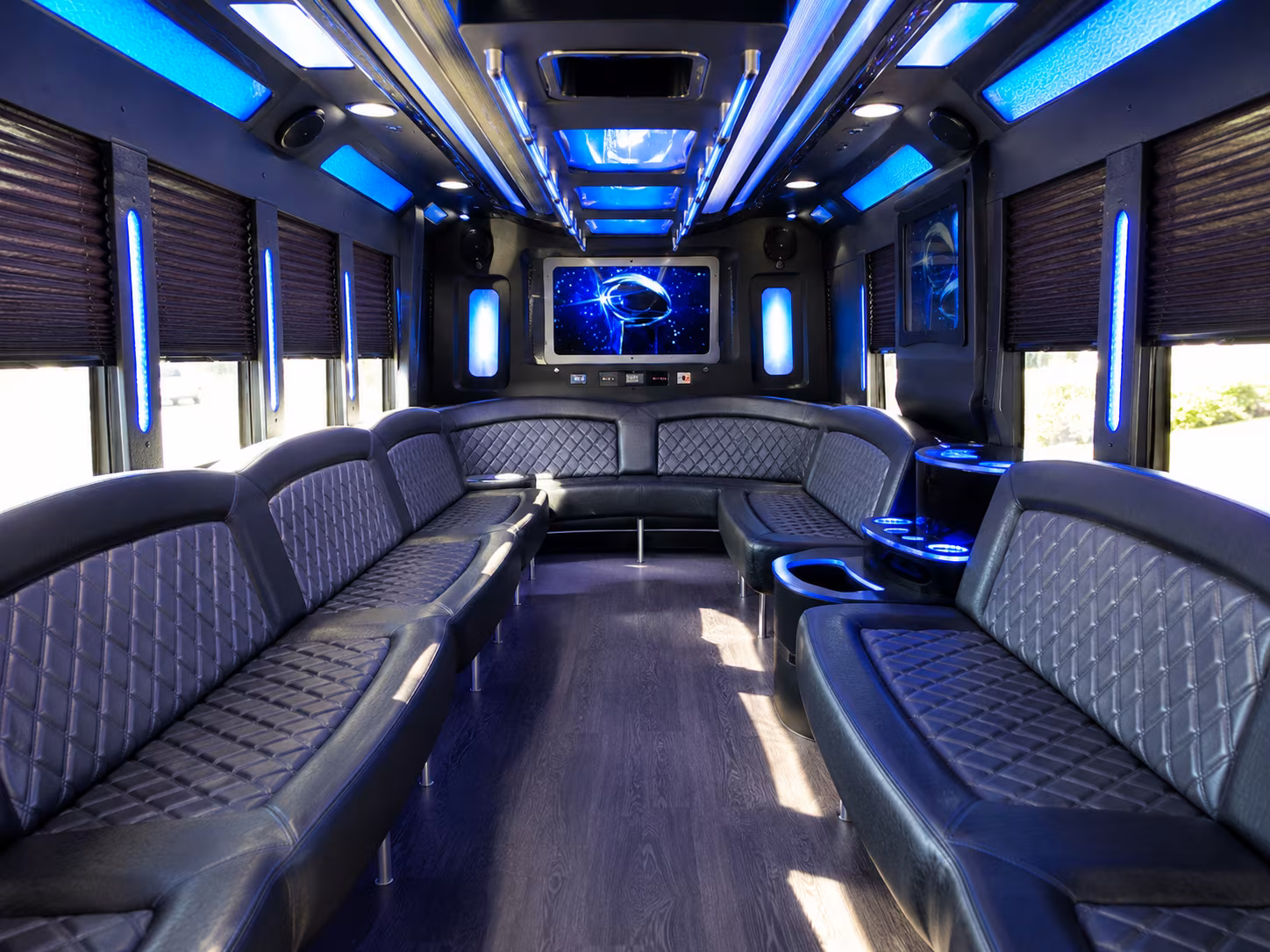 redmond 28 passenger party bus inside