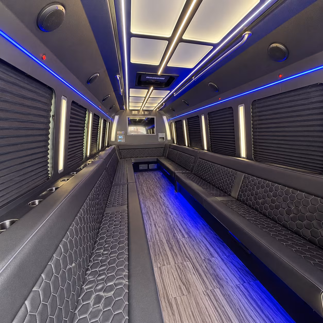 redmond 30 passenger party bus interior