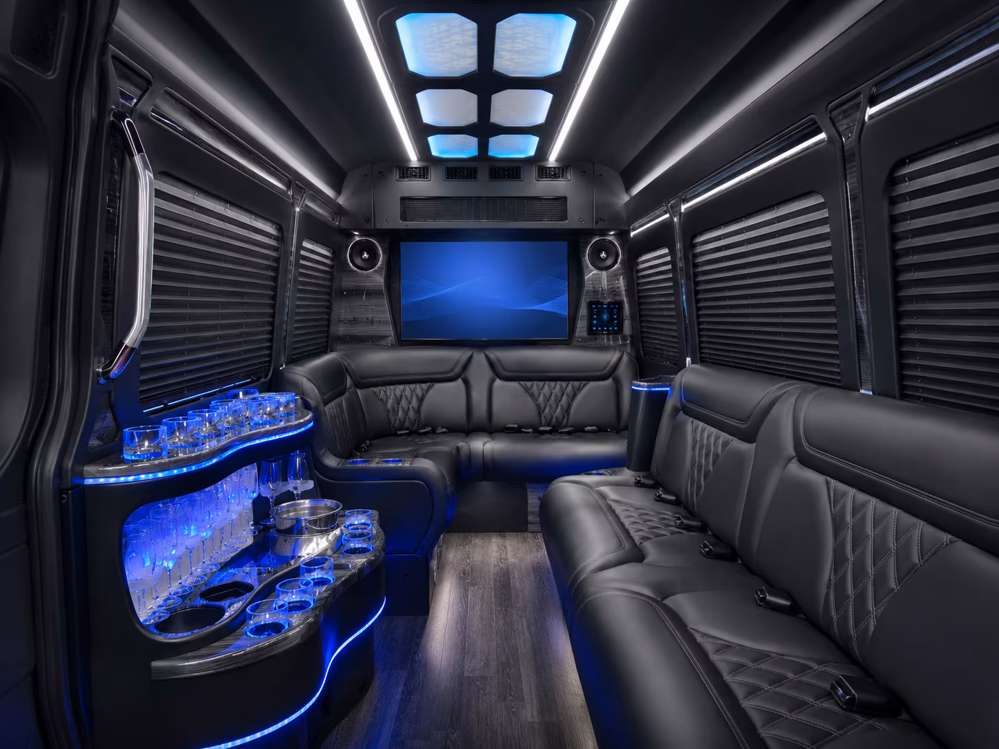 redmond 40 passenger party bus inside