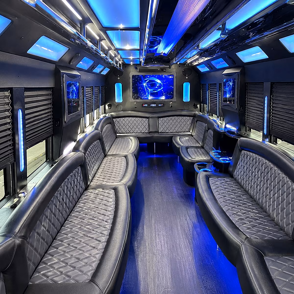 redmond 50 passenger party bus interior